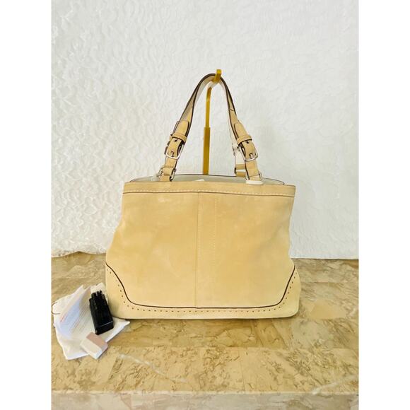 Limited edition Coach Hampton sand suede shoulder bag Bag 5079 - Picture 1 of 10